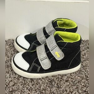 See Kai Run Toddler Black and Gray No Tie Velcro High-Top Shoes Size 6c